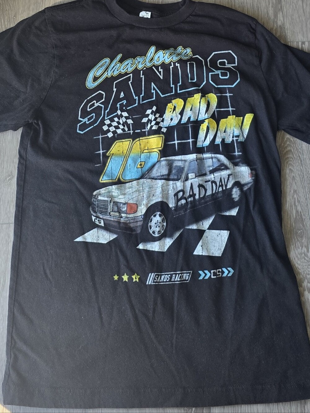 Charlotte Sands Bad Day Racing Graphic Tee Lane Seven Black Size M Merch